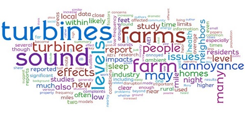 "Quick version" of AEI's 2009 wind farm report, courtesy of http://Wordle.net 