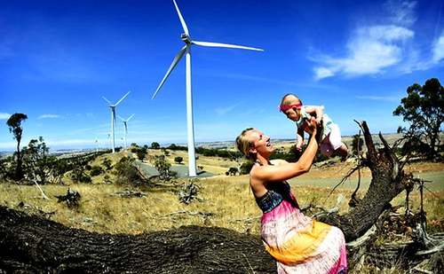 Wind farm part of landscape just background noise